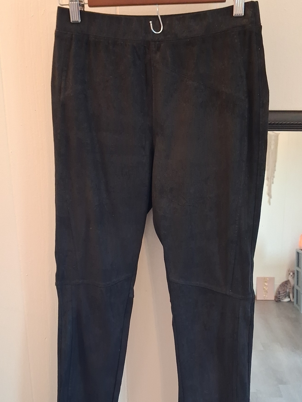 Free People Faux Suede Black Pull-On Pants